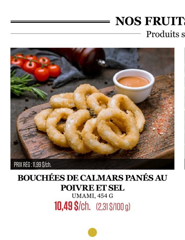 BOUCHÉES DE CALMARS PANÉS AU POIVRE ET SEL