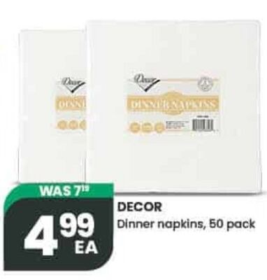 DECOR Dinner napkins, 50 pack