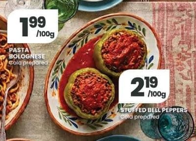 PASTA BOLOGNESE, STUFFED BELL PEPPERS