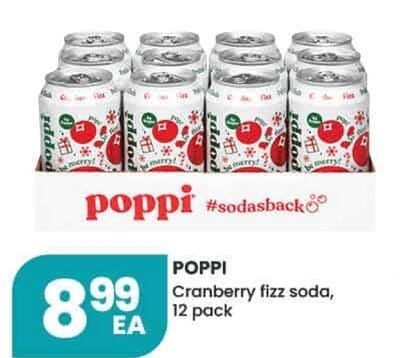 POPPI Cranberry fizz soda
