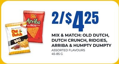 OLD DUTCH, DUTCH CRUNCH, RIDGES, ARRIBA & HUMPT…