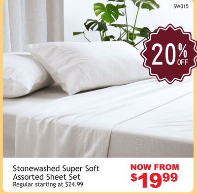 Stonewashed Super Soft Assorted Sheet Set