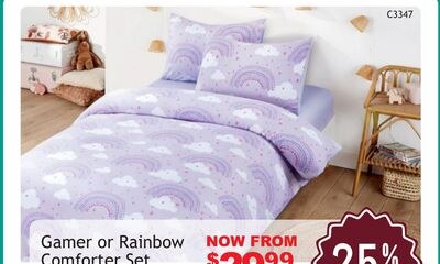 Gamer or Rainbow Comforter Set