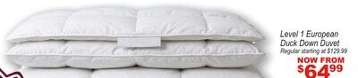 Level 1 European Duck Down Duvet