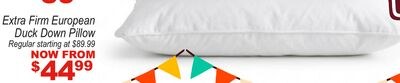 Extra Firm European Duck Down Pillow