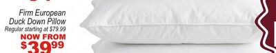 Firm European Duck Down Pillow