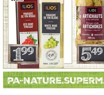 Vinaigre de vin rouge ou blanc Ilios