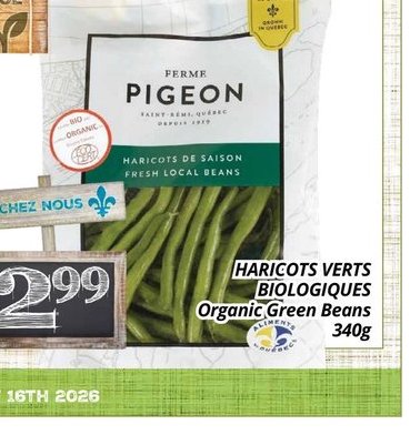 Ferme Pigeon - Haricots Verts Biologiques