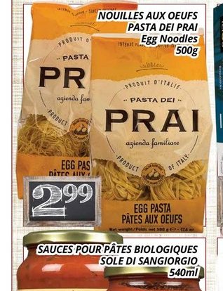 Pasta Dei Prai Nouilles aux Oeufs