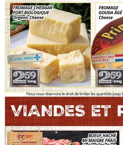 Fromage Cheddar Fort Biologique