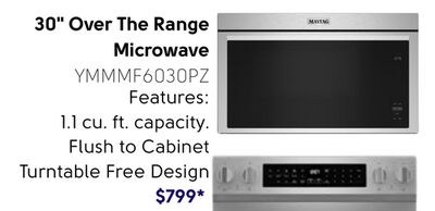 30" Over The Range Microwave