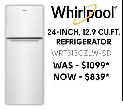Whirlpool® 24-INCH, 12.9 CU.FT. REFRIGERATOR