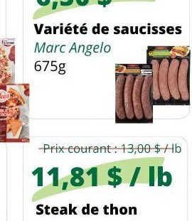 Variété de saucisses Marc Angelo