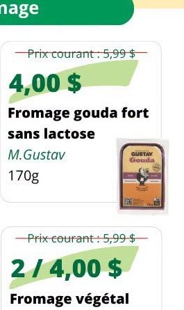 Fromage gouda fort sans lactose M.Gustav
