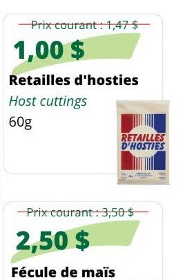 Retailles d'hosties Host cuttings