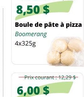 Boule de pâte à pizza Boomerang