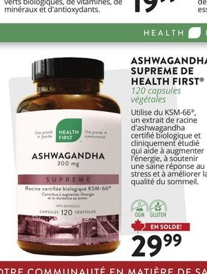 Ashwagandha Suprême de Health First