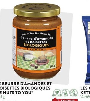 Le beurre d'amandes et noisettes biologiques de…
