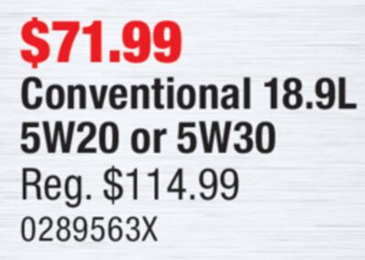 Pro-Series OE Conventional 18.9L 5W20 or 5W30