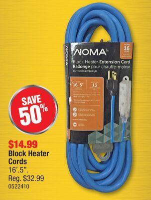Certified Block Heater Cords