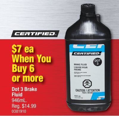 Certified Dot 3 Brake Fluid