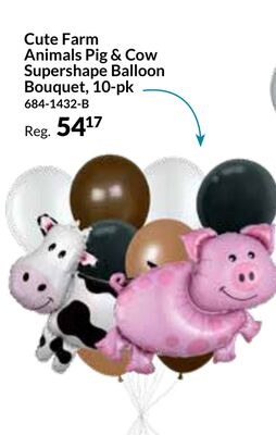 Cute Farm Animals Pig & Cow Supershape Balloon …