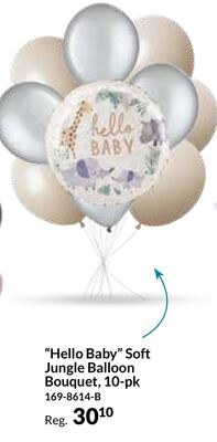 "Hello Baby" Soft Jungle Balloon Bouquet, 10-pk