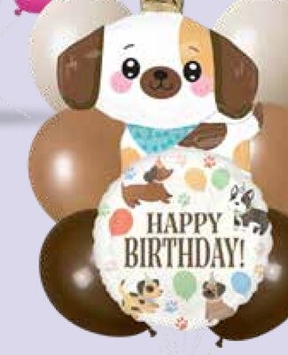 Kawaii Puppy Supershape Balloon Bouquet, 8-pk