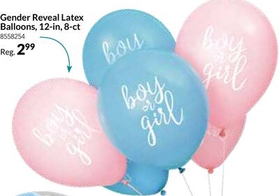Gender Reveal Latex Balloons, 12-in, 8-ct