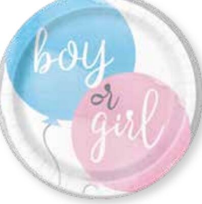 Gender Reveal Dinner Plate, 9-in, 8-ct