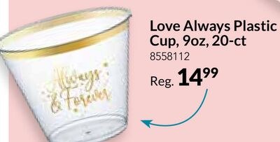 Love Always Plastic Cup, 9oz, 20-ct