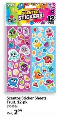 Scentos Sticker Sheets - Fruit 12pc
