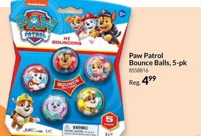 Paw Patrol Bounce Balls, 5-pk