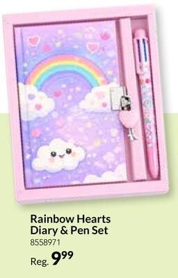 Rainbow Hearts Diary & Pen Set