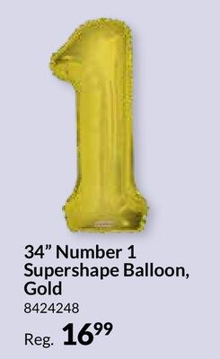 34" Number 1 Supershape Balloon, Gold