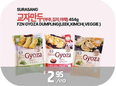 FZN GYOZA DUMPLING(LEEK, KIMCHI, VEGGIE)