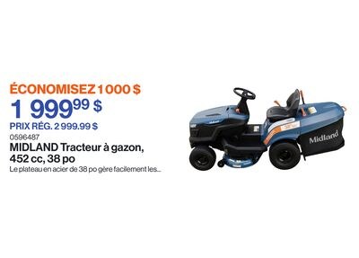 Tracteur à gazon, 452 cc, 38 po