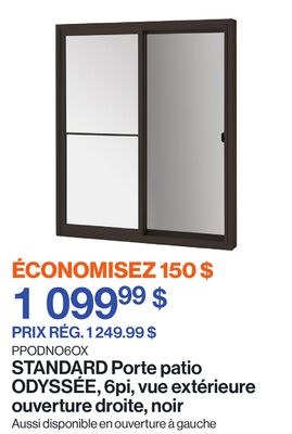 Porte patio ODYSSÉE, 6pi, vue extérieure ouvert…