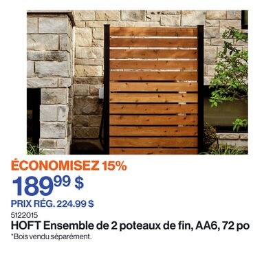 Ensemble de 2 poteaux de fin, AA6, 72 po