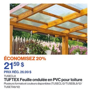 Feuille ondulée en PVC pour toiture