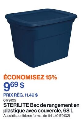 Bac de rangement en plastique avec couvercle, 6…