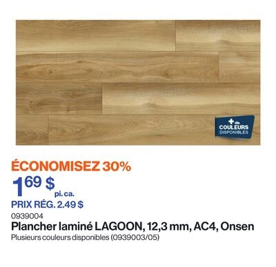 Plancher laminé LAGOON, 12,3 mm, AC4, Onsen