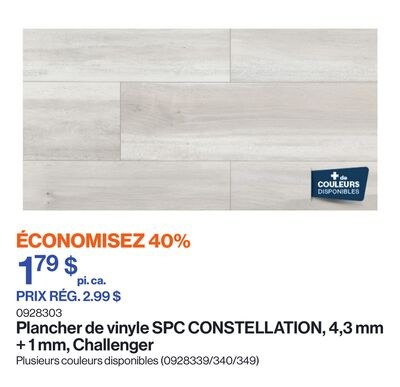 Plancher de vinyle SPC CONSTELLATION, 4,3 mm + …