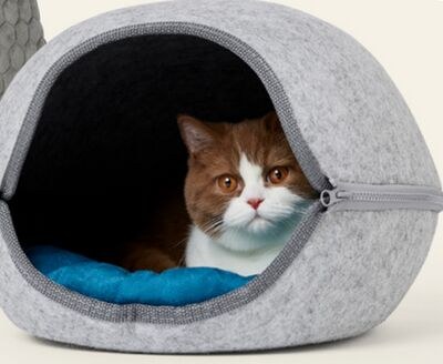 Bailey & Bella Felt Shell Chalet Grey Cat Bed