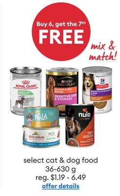 Sélection d'aliments pour chats et chiens 36-630 g
