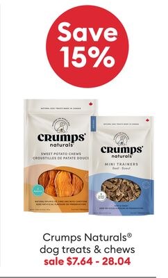 Friandises et à mâcher pour chiens Crumps Natur…