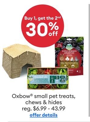 Friandises, jouets à mâcher et cachettes Oxbow®…