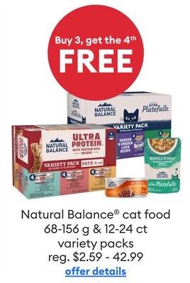 Aliments pour chats Natural Balance® 68-156 g et sachets variés de 12 à 24 unités