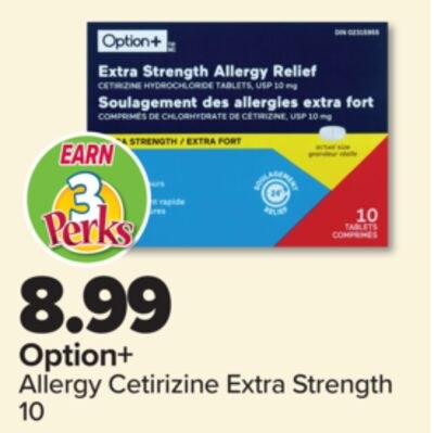 Option+ Allergy Cetirizine Extra Strength