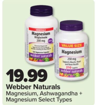 Webber Naturals Magnesium, Ashwagandha + Magnes…